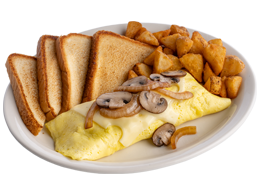 Mushroom, Swiss & Onion Omelet