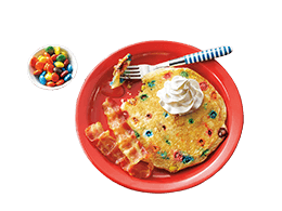 Tie-Dyed Pancake with M&M's