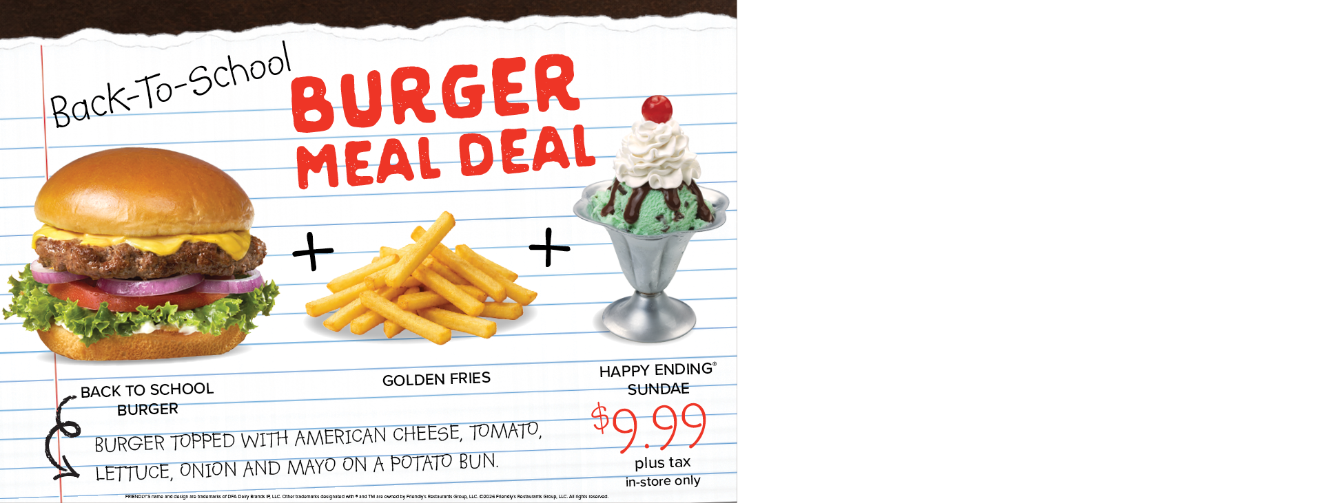 Back to school- Burger meal deal